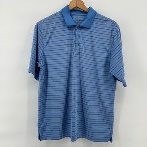 Tommy Armour Golf Polo Shirt Mens M Blue Dri Logic Blue Stripe Performance